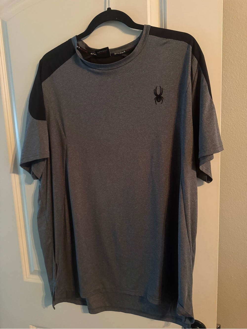 Spyder Men's Short Sleeve Crew in Gray with Black Accents